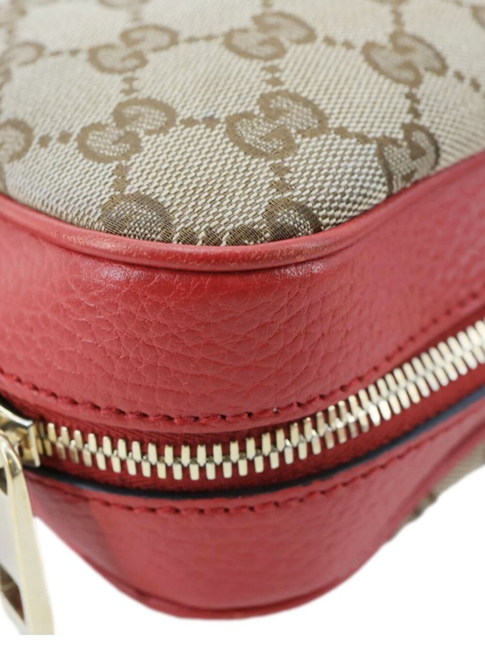 Gucci  Bree GG Canvas Leather Crossbody Bag Red 449413 - Picture 8 of 15
